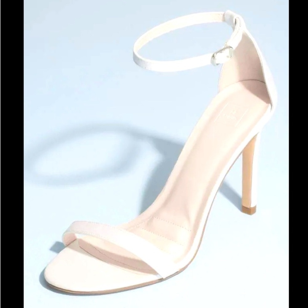 MARBELLA white ankle strap high heels